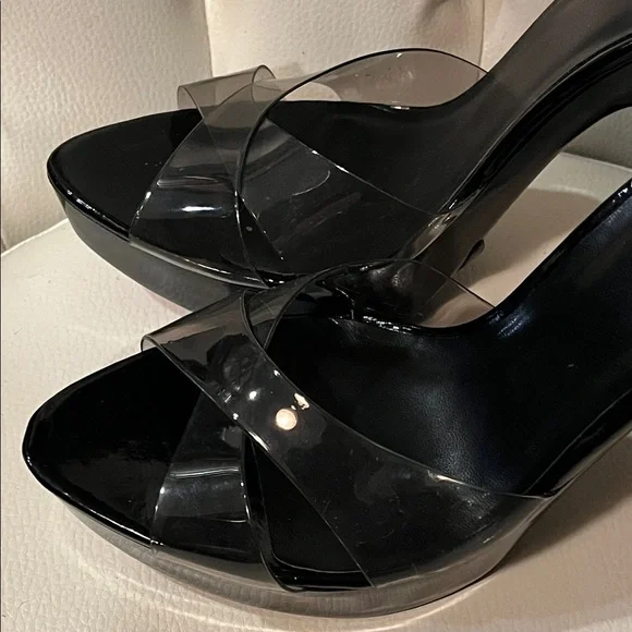 ALDO Black and Clear platform Heels 8.5 9 40 - Picture 4 of 8